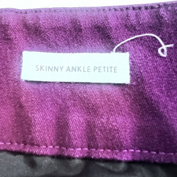 Womens 2P Skinny Ankle Petite Pants Loft Outlet Purple Zip Belt Loops Pockets - Picture 4 of 9